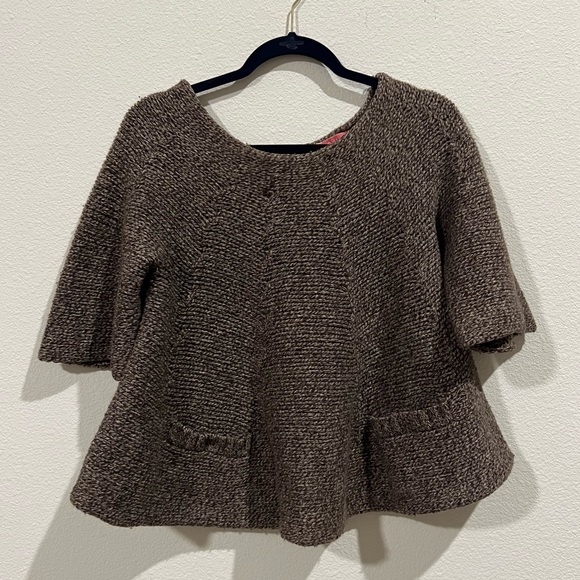 Anthropologie Manoush lambswool cardigan with large buttons - Picture 4 of 10